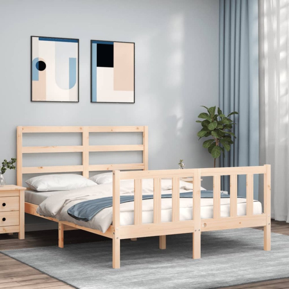 vidaXL Sängram utan madrass 120x200 cm massiv furu