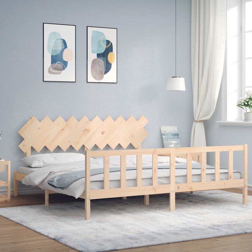 vidaXL Sängram utan madrass 200x200 cm massiv furu