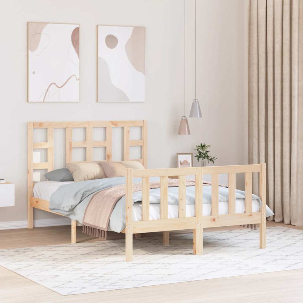vidaXL Sängram utan madrass 120x200 cm massiv furu