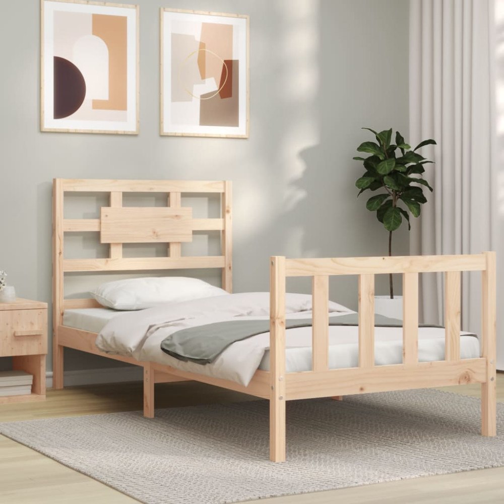 vidaXL Sängram utan madrass 90x200 cm massiv furu