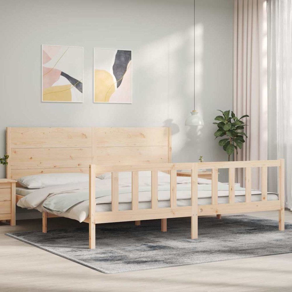 vidaXL Sängram utan madrass 200x200 cm massiv furu