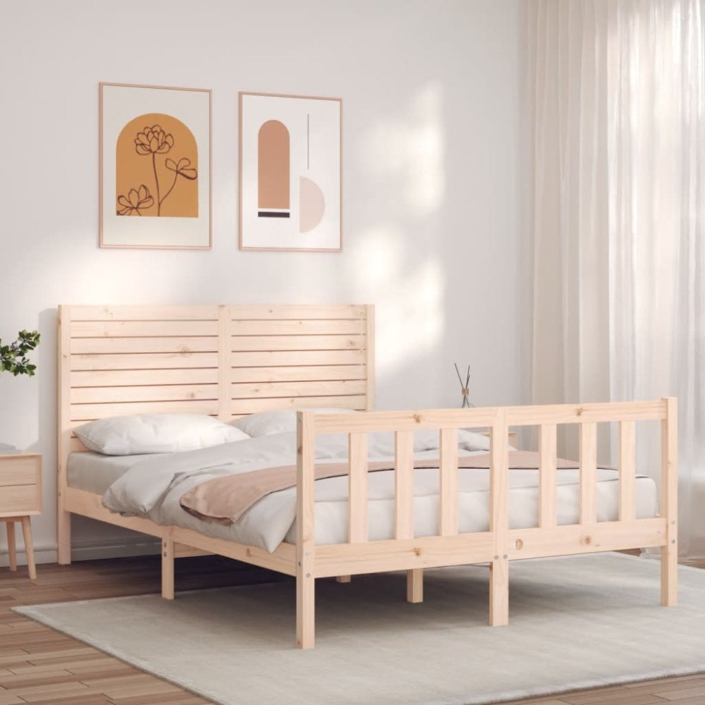 vidaXL Sängram utan madrass 120x200 cm massiv furu
