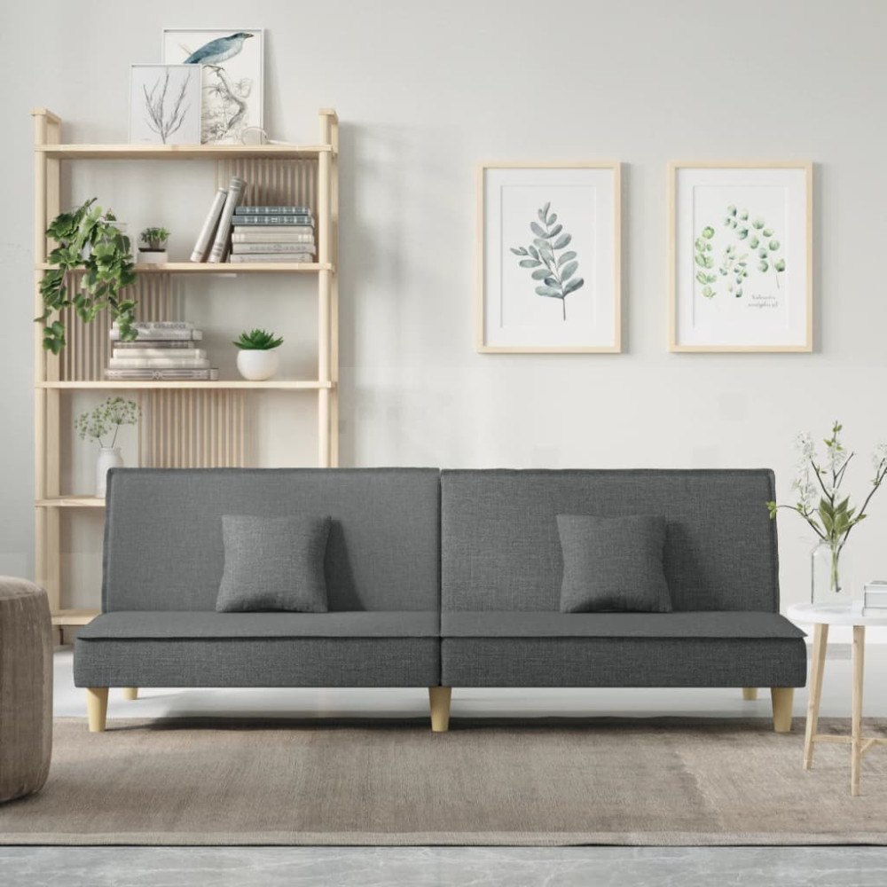 vidaXL Bäddsoffa mörkgrå tyg