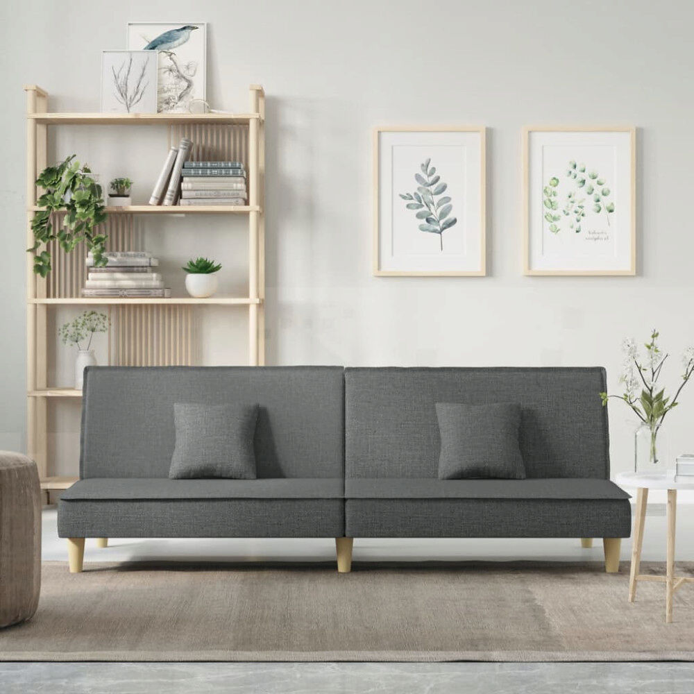 vidaXL Bäddsoffa mörkgrå tyg