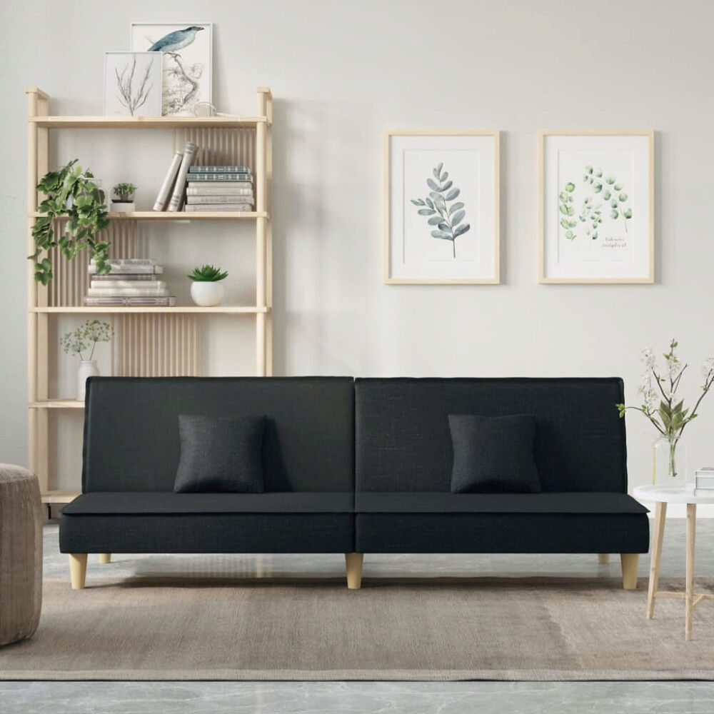 vidaXL Bäddsoffa svart tyg