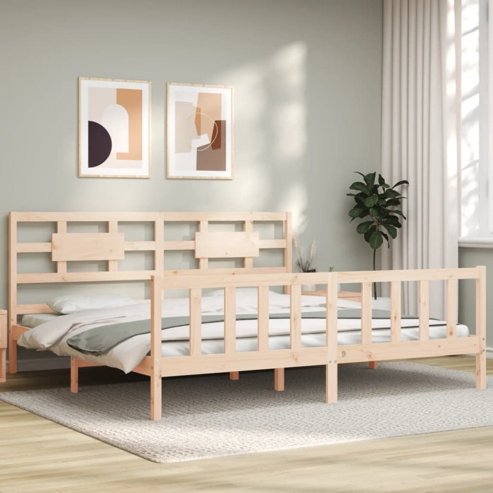 vidaXL Sängram utan madrass 200x200 cm massiv furu