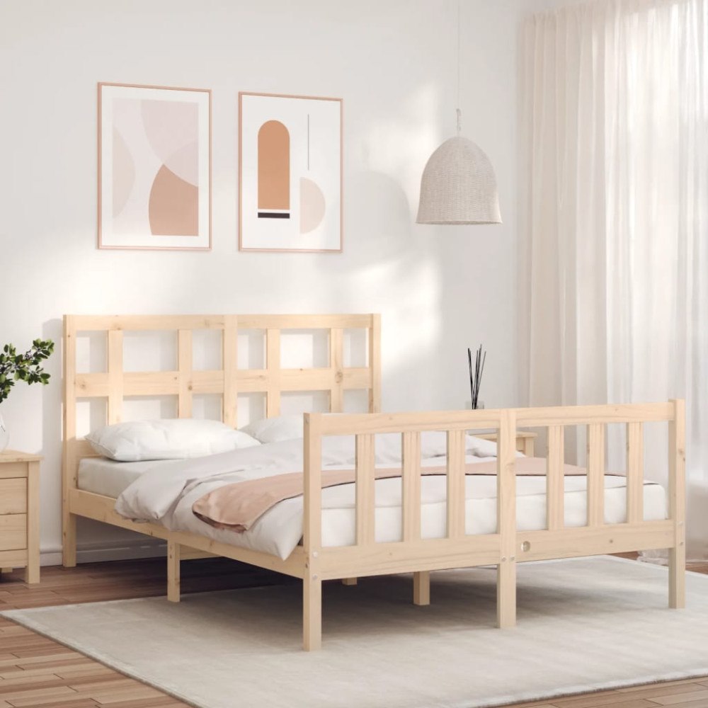 vidaXL Sängram utan madrass 120x200 cm massiv furu