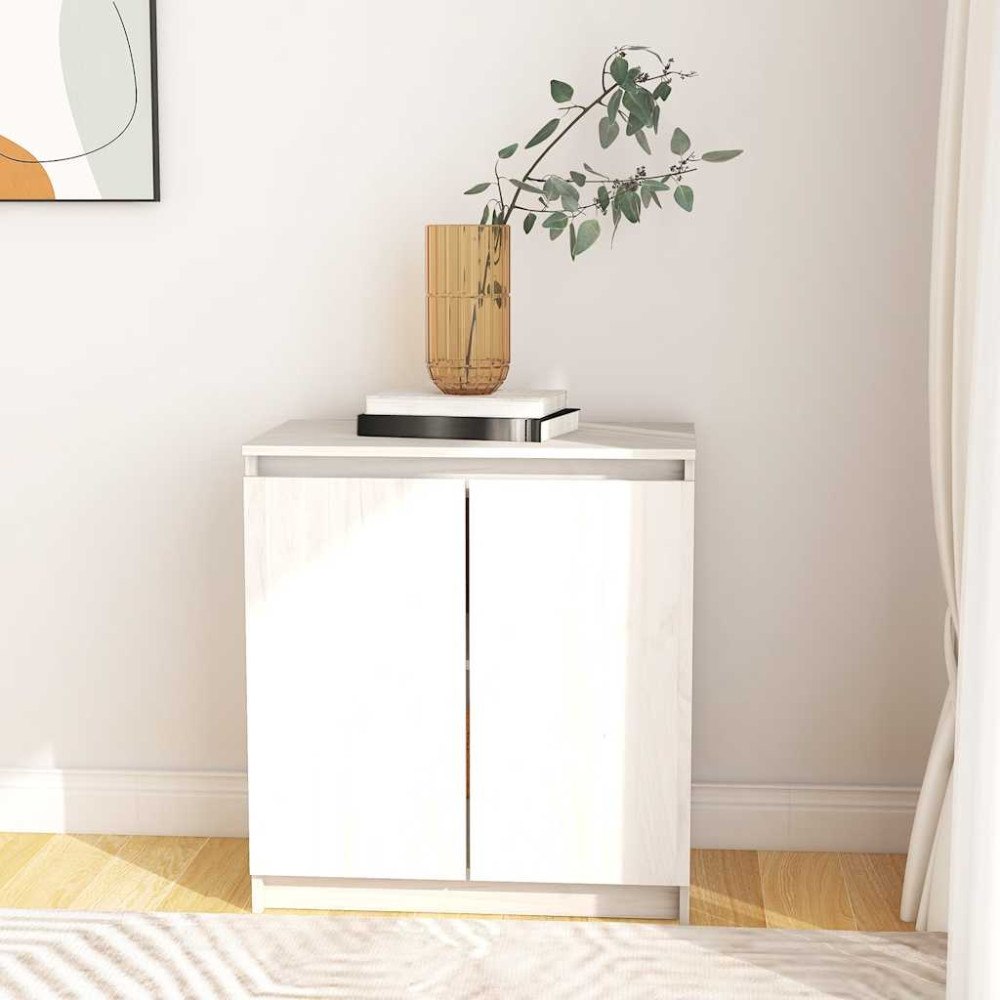 vidaXL Skåp vit 60x36x65 cm massiv furu