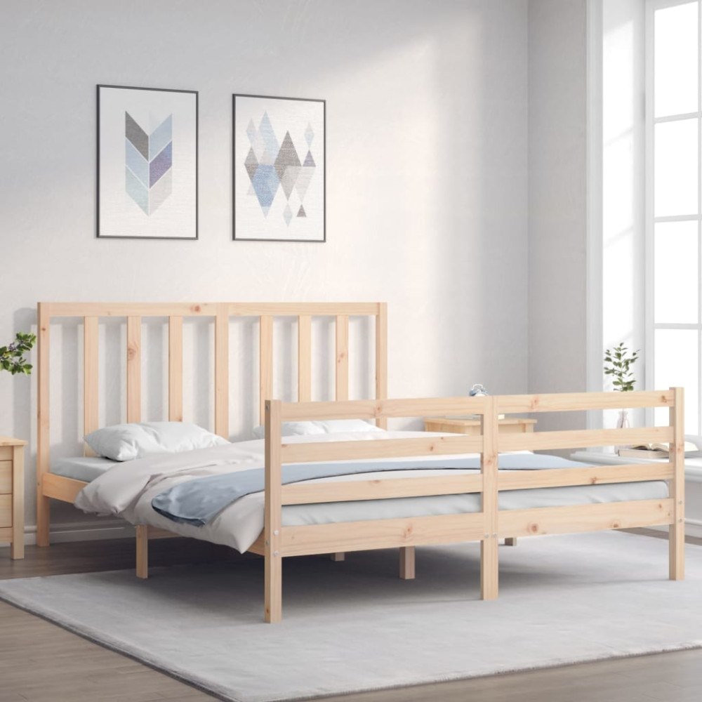 vidaXL Sängram utan madrass 160x200 cm massiv furu