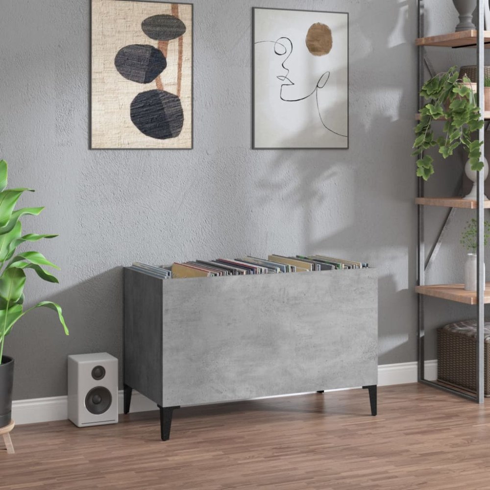 vidaXL Stereobänk betonggrå 74,5x38x48 cm konstruerat trä