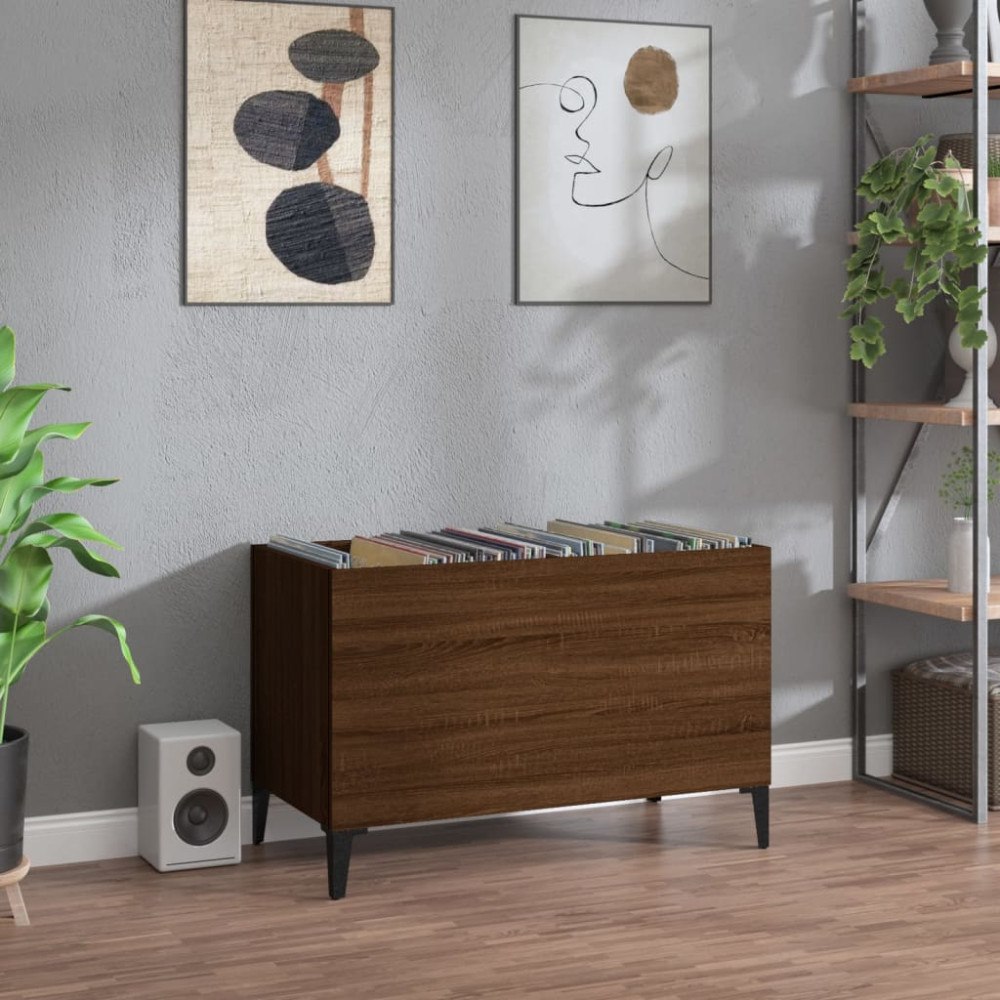 vidaXL Stereobänk brun ek 74,5x38x48 cm konstruerat trä