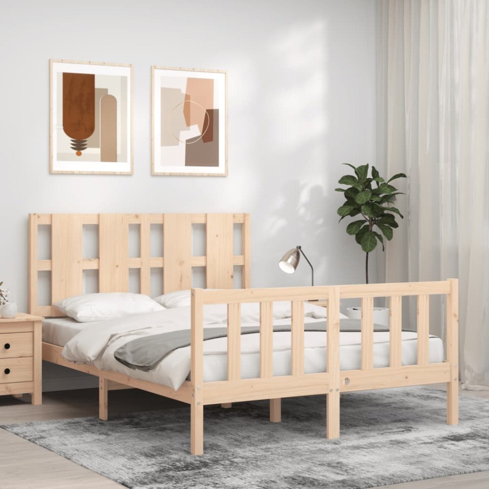 vidaXL Sängram utan madrass 140x190 cm massiv furu