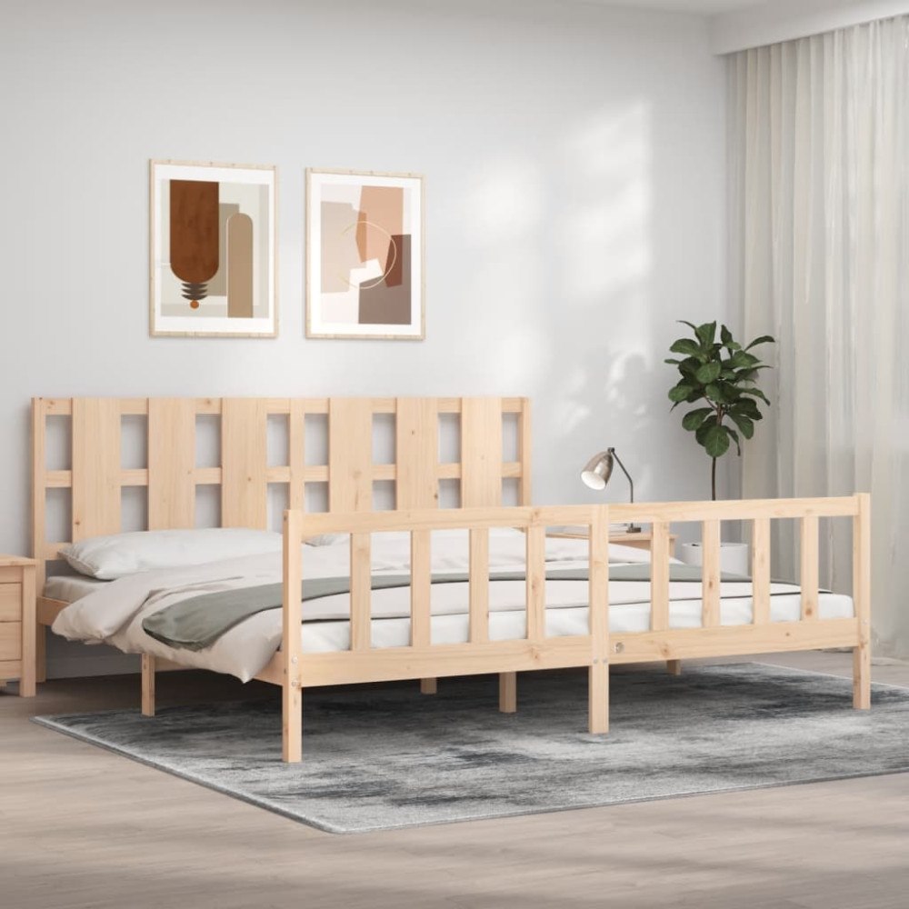 vidaXL Sängram utan madrass 200x200 cm massiv furu