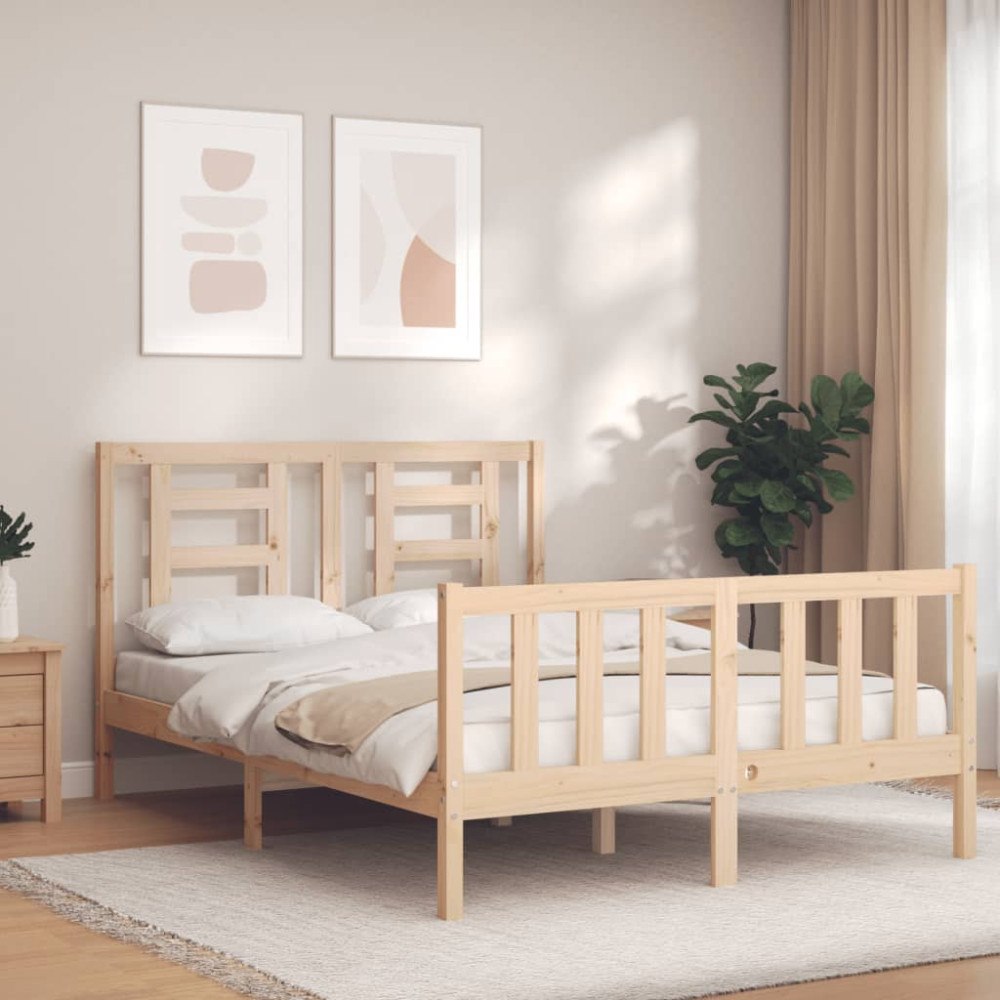 vidaXL Sängram utan madrass 120x200 cm massiv furu