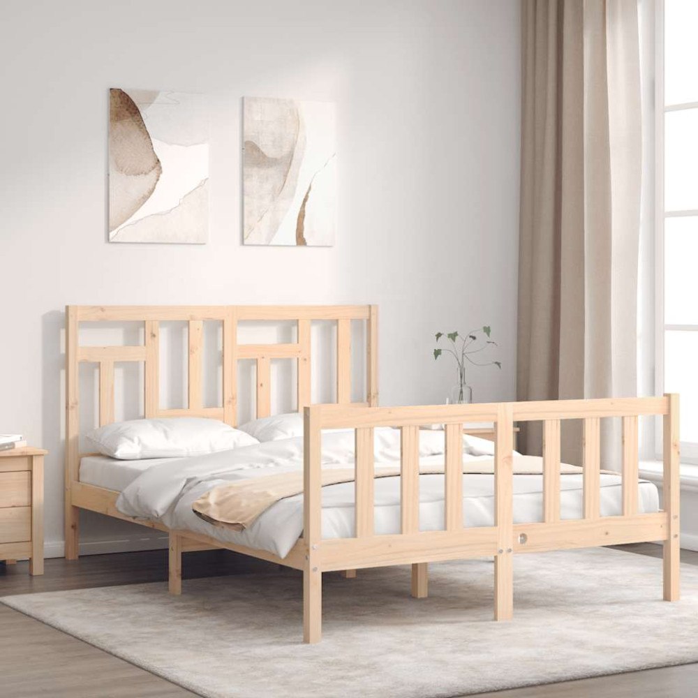 vidaXL Sängram utan madrass 140x200 cm massiv furu