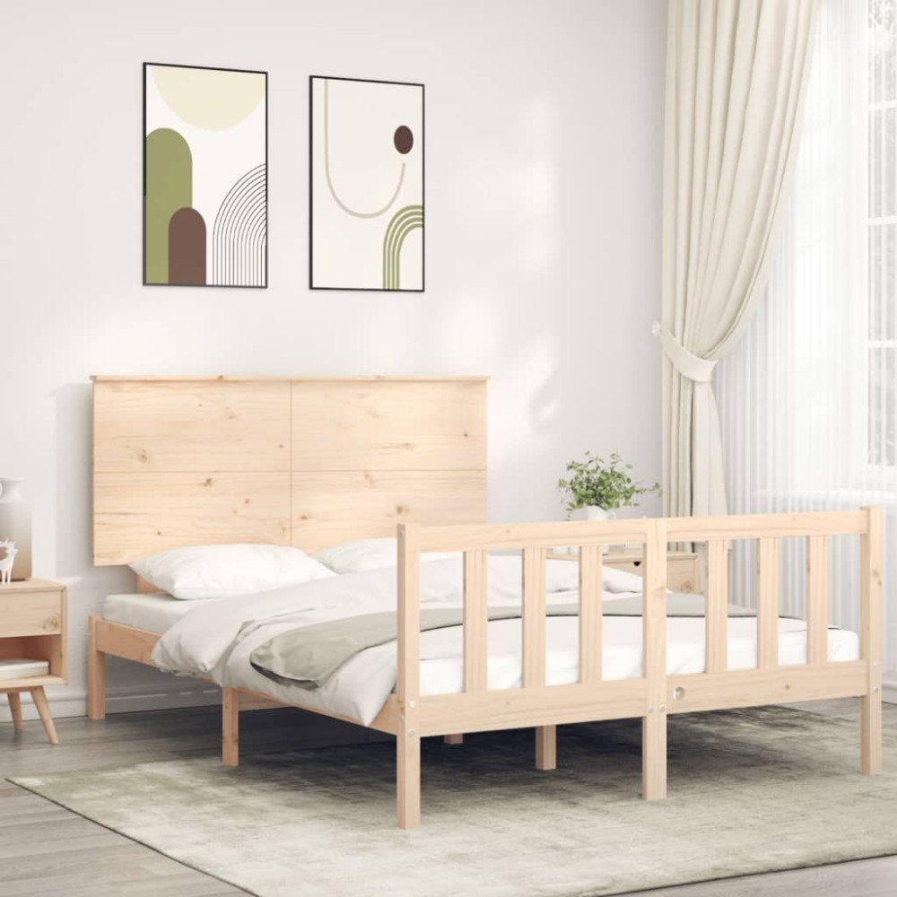 vidaXL Sängram utan madrass 120x200 cm massiv furu