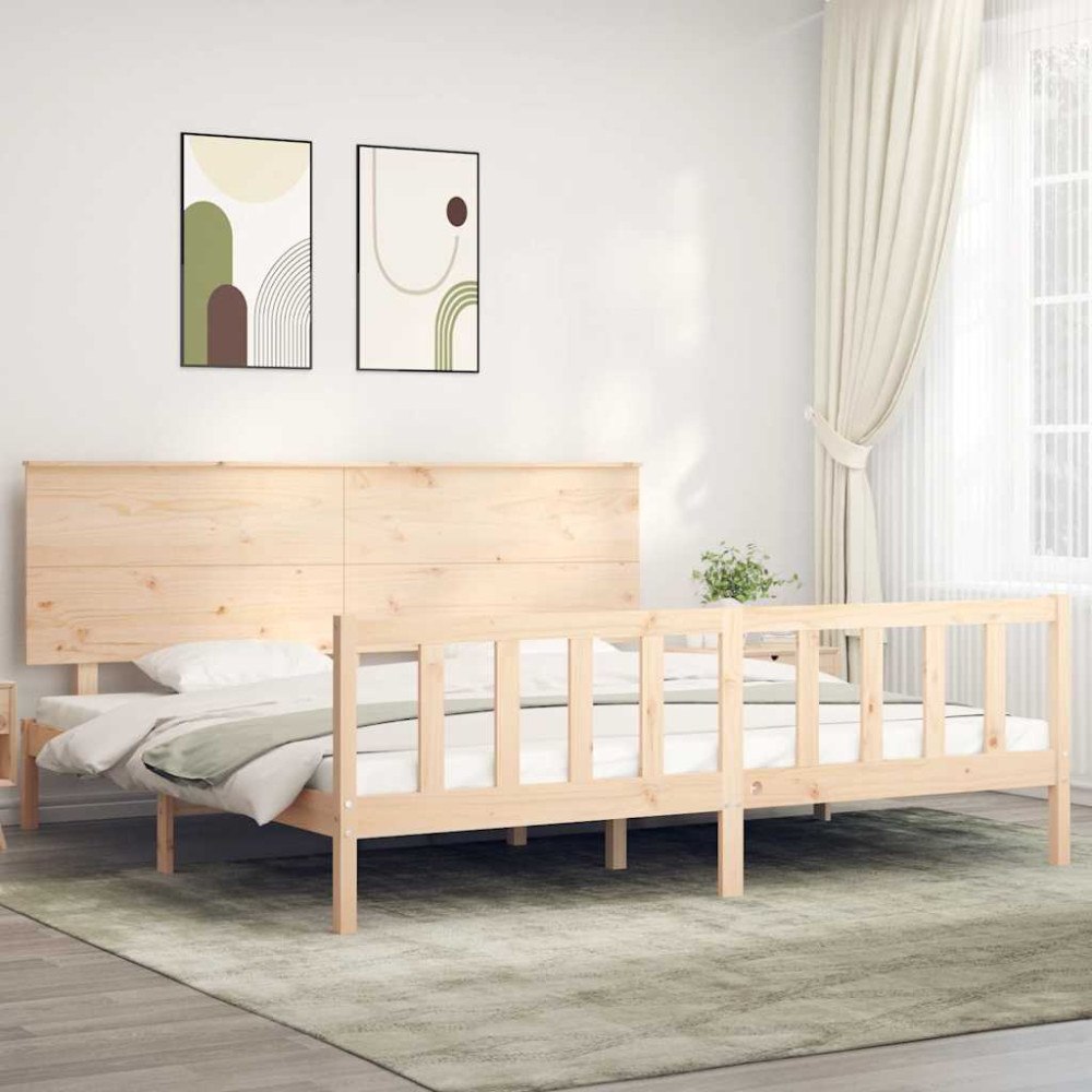 vidaXL Sängram utan madrass 200x200 cm massiv furu