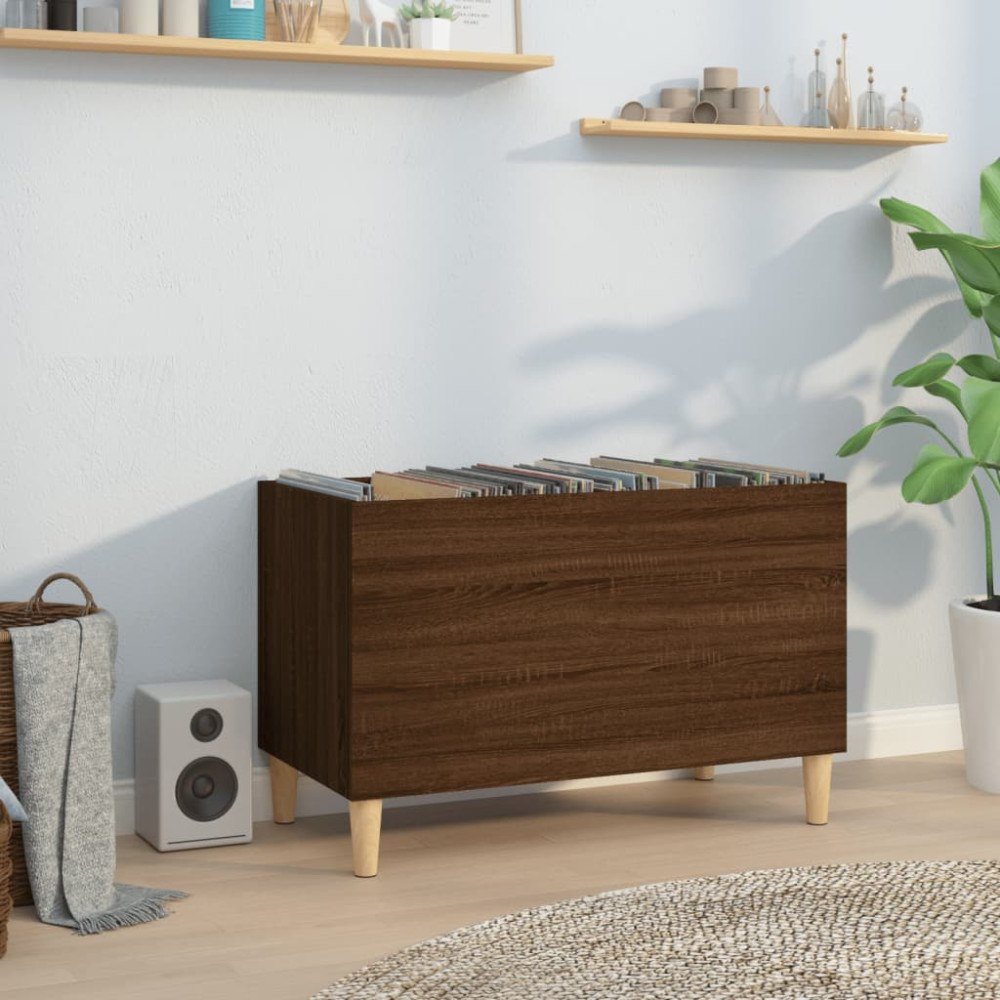 vidaXL Stereobänk brun ek 74,5x38x48 cm konstruerat trä
