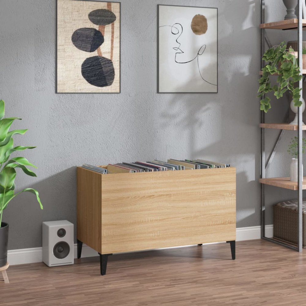 vidaXL Stereobänk sonoma-ek 74,5x38x48 cm konstruerat trä