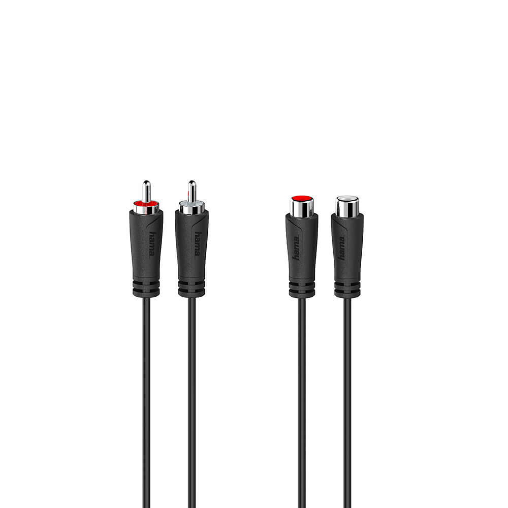 Hama Cable Audio Extension 2 RCA Plugs - 2 RCA Sockets 3.0m