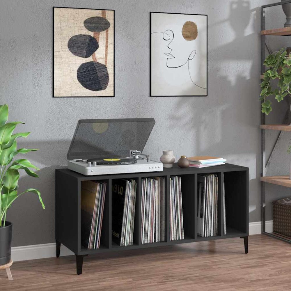 vidaXL Stereobänk svart 100x38x48 cm konstruerat trä