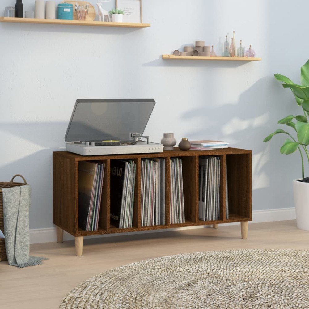 vidaXL Stereobänk brun ek 100x38x48 cm konstruerat trä