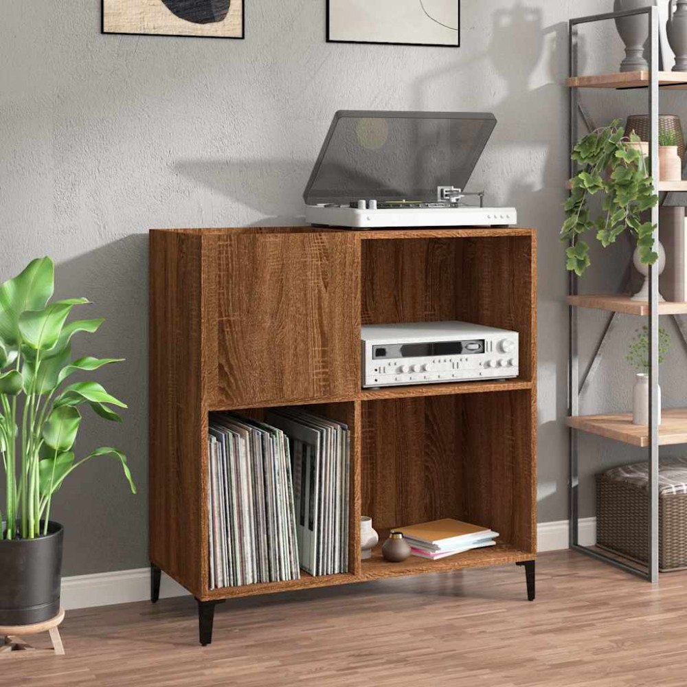vidaXL Stereobänk brun ek 84,5x38x89 cm konstruerat trä