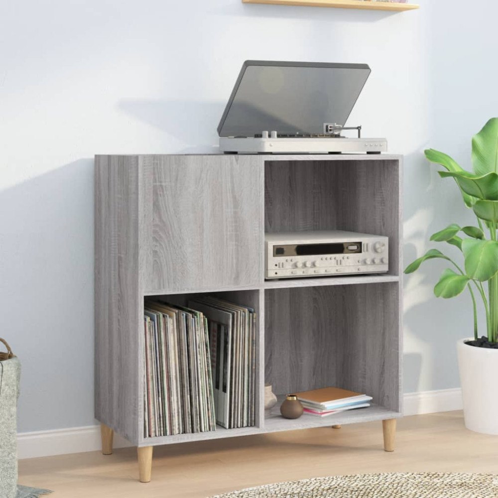 vidaXL Stereobänk grå sonoma 84,5x38x89 cm konstruerat trä