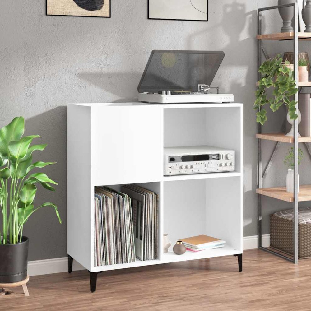 vidaXL Stereobänk vit 84,5x38x89 cm konstruerat trä