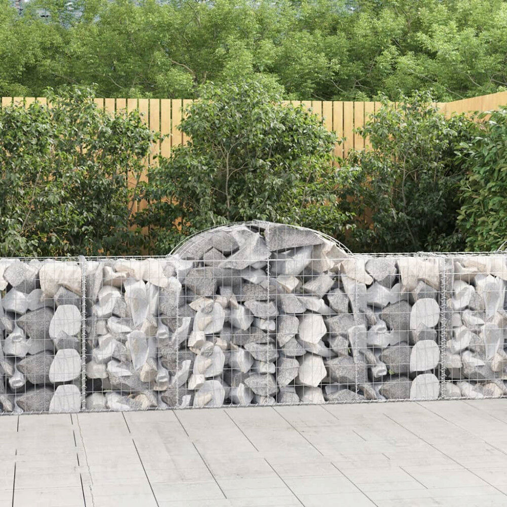 vidaXL Gabioner bågformade 50 st 200x50x80/100 cm galvaniserat järn