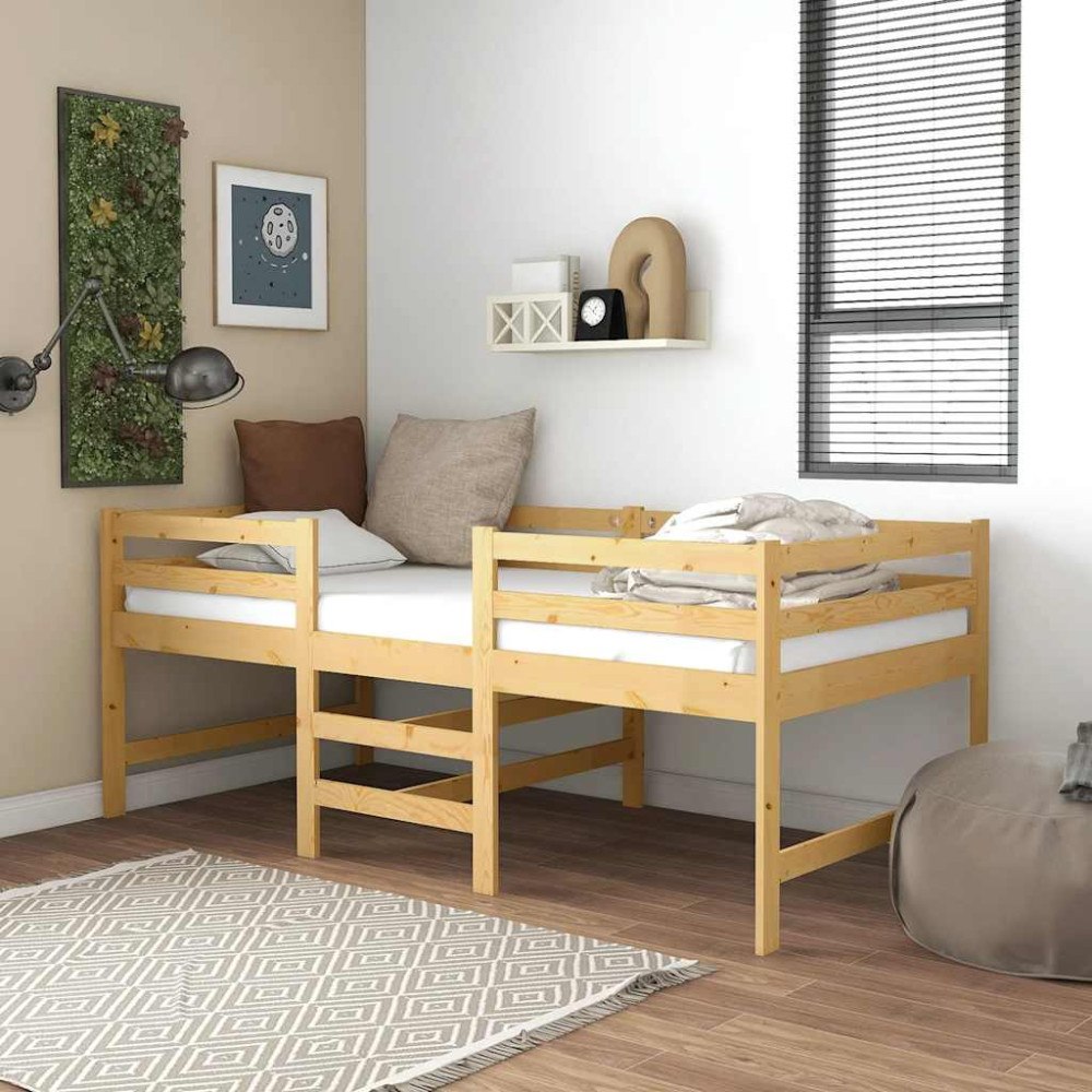 vidaXL Sängram utan madrass 90x200 cm massiv furu