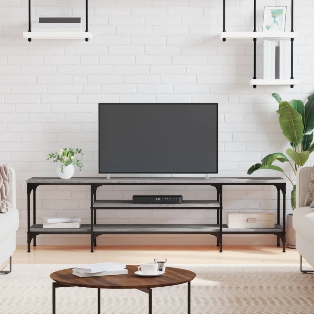 vidaXL Tv-bänk grå sonoma 161x35x45 cm konstruerat trä & järn