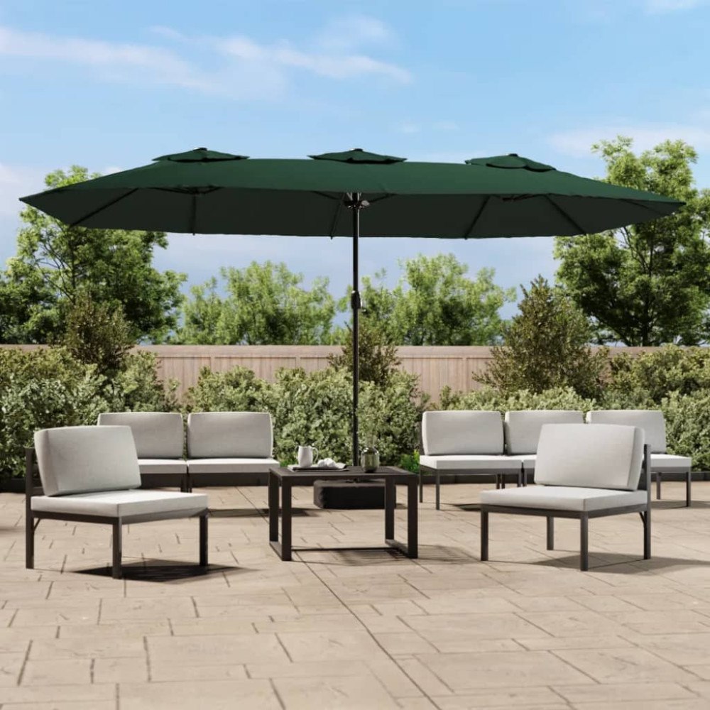 vidaXL Parasoll dubbelt grön 449x265 cm