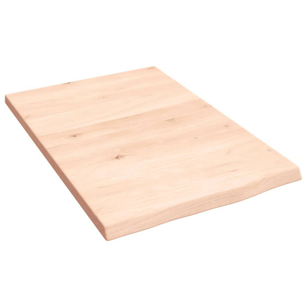 vidaXL Hyllplan 40x60x2 cm obehandlad massiv ek