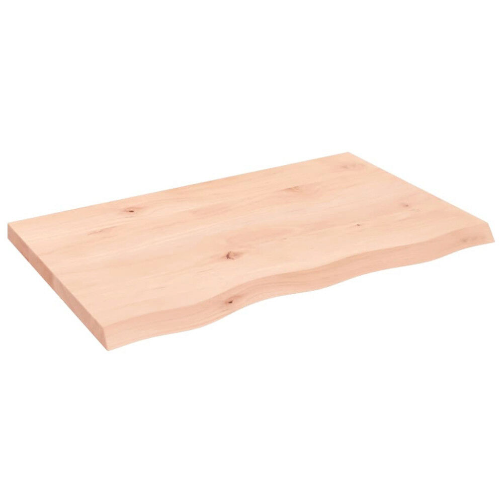 vidaXL Hyllplan 80x50x(2-4) cm obehandlad massiv ek