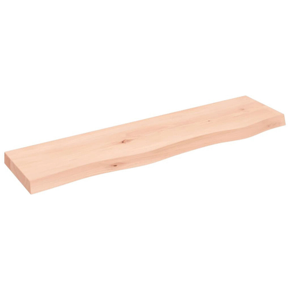 vidaXL Hyllplan 80x20x4 cm obehandlad massiv ek