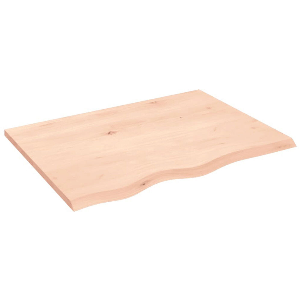 vidaXL Hyllplan 80x60x2 cm obehandlad massiv ek
