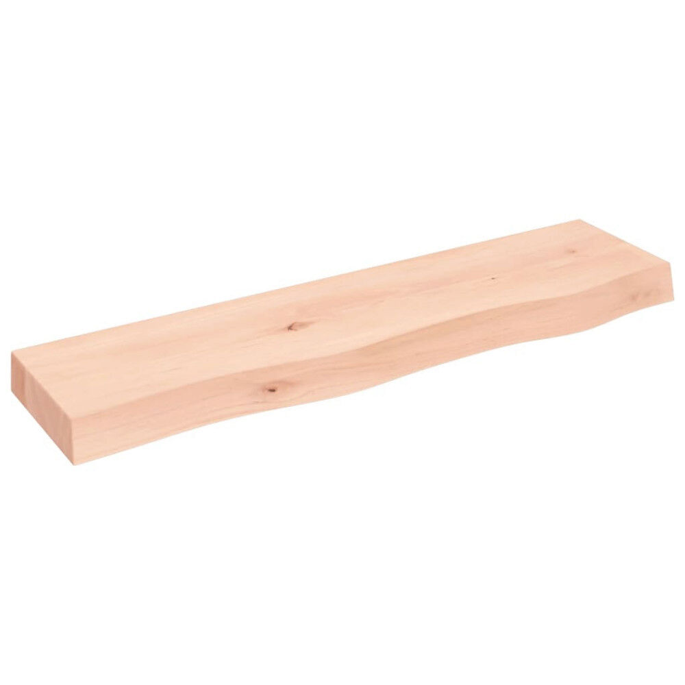 vidaXL Hyllplan 80x20x6 cm obehandlad massiv ek