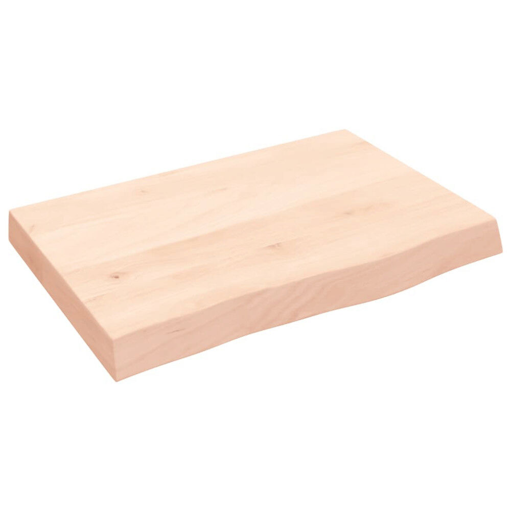 vidaXL Hyllplan 60x40x(2-6) cm obehandlad massiv ek