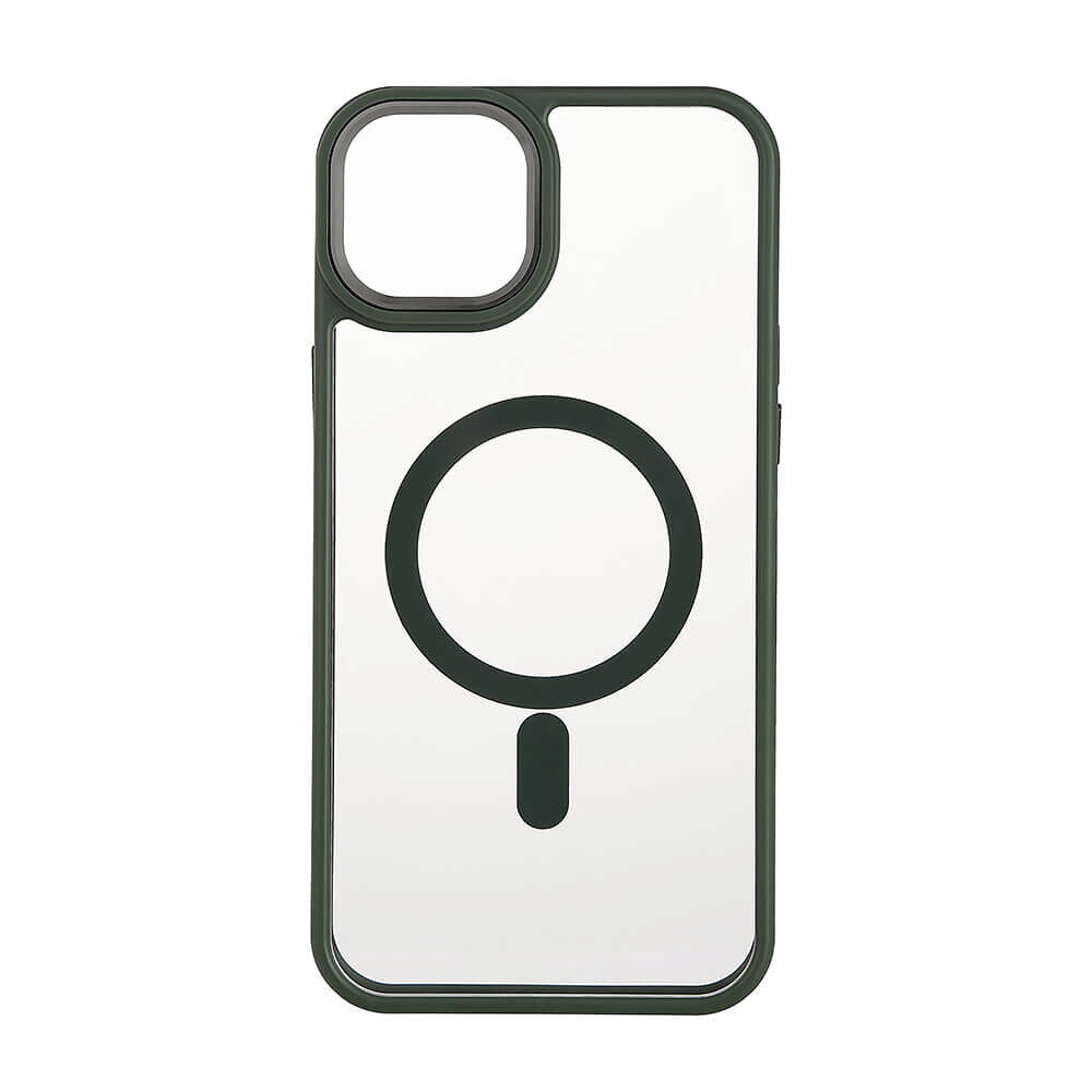 ONSALA Back Bumper Clear Case MagSerie iPhone 15 Plus Clear Case Green Bumper