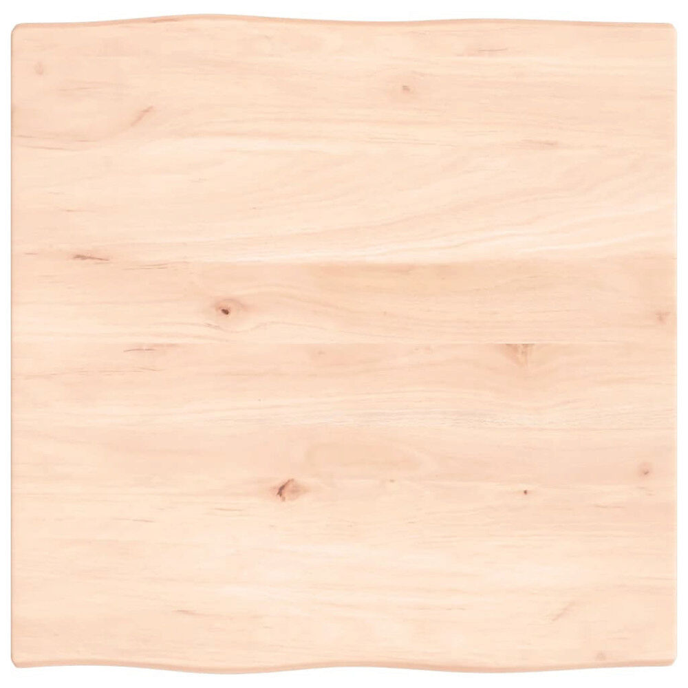 vidaXL Bordsskiva 60x60x2 cm obehandlad massiv ek levande kant