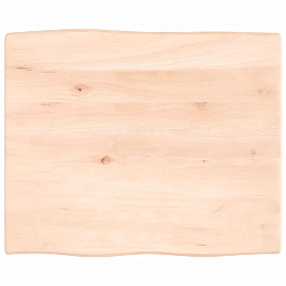 vidaXL Bordsskiva 60x50x2 cm obehandlad massiv ek levande kant