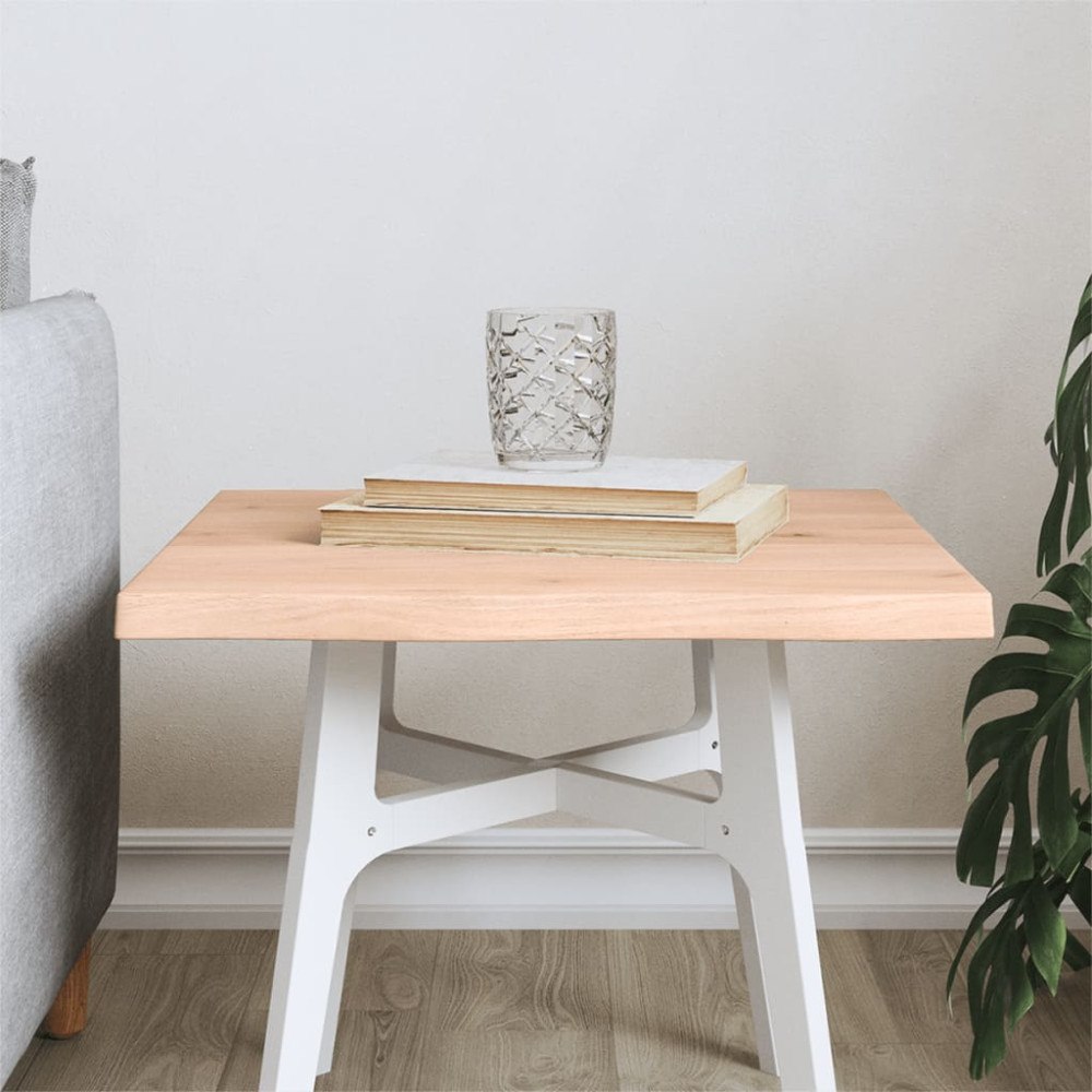vidaXL Bordsskiva 40x40x2 cm obehandlad massiv ek levande kant