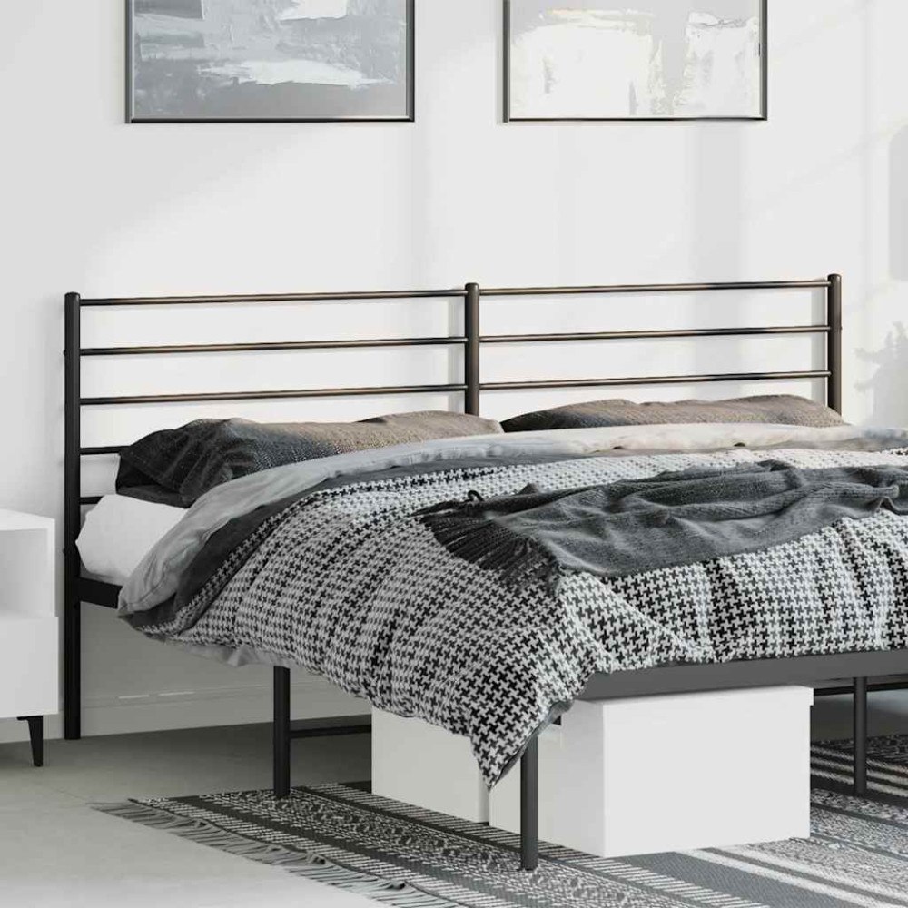 vidaXL Ersättningsgavel metall svart 180 cm