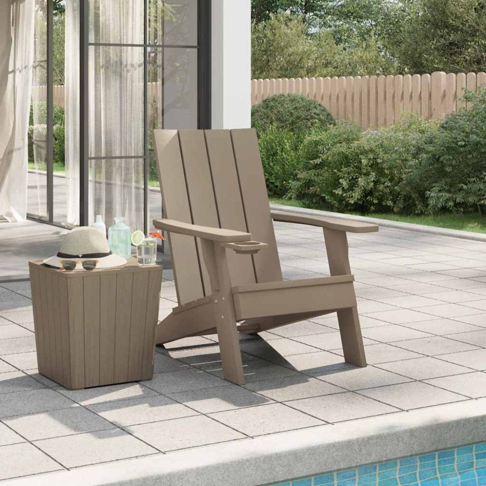 vidaXL Däckstol för trädgården ljusbrun 75x88,5x89,5cm polypropylen