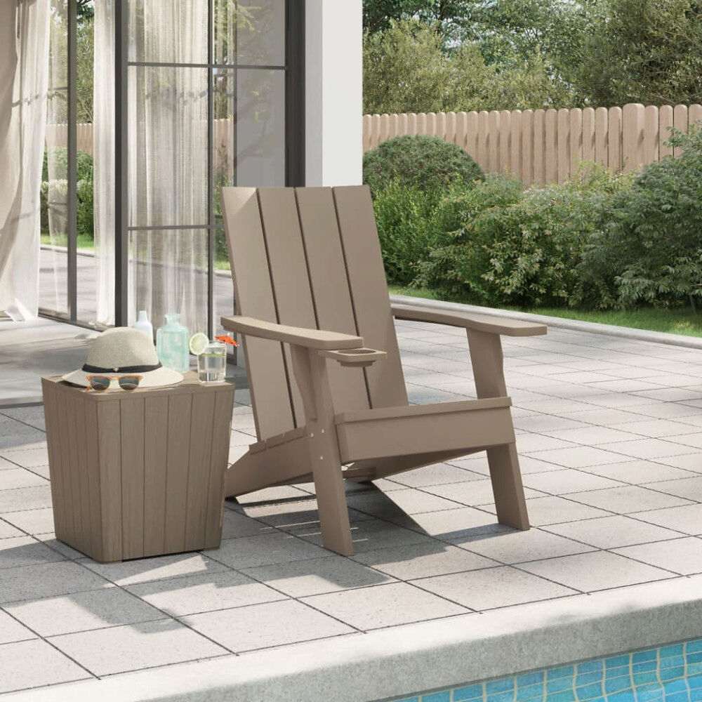 vidaXL Däckstol för trädgården ljusbrun 75x88,5x89,5cm polypropylen