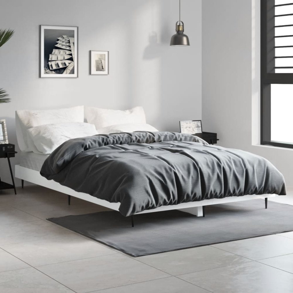 vidaXL Sängram vit 120x190 cm konstruerat trä