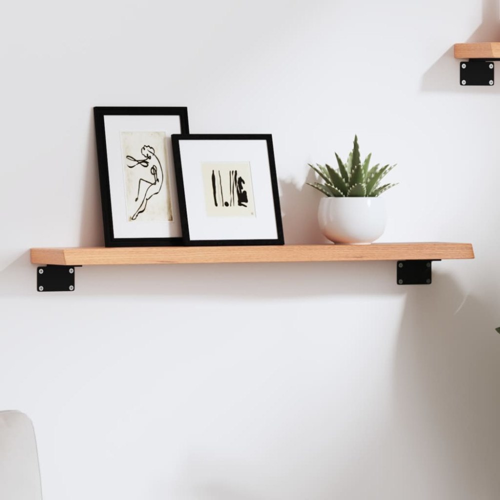 vidaXL Vägghylla ljusbrun 60x10x2 cm behandlad massiv ek