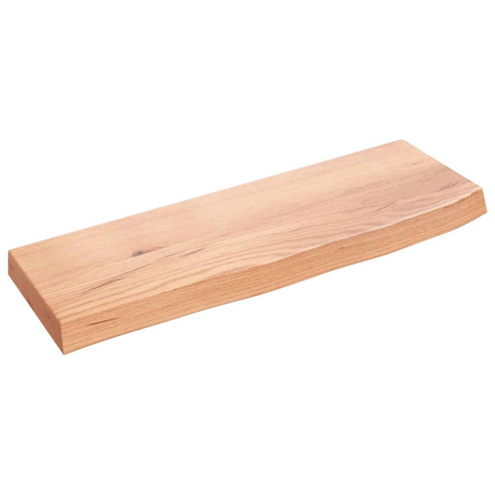 vidaXL Vägghylla ljusbrun 60x20x4 cm behandlad massiv ek