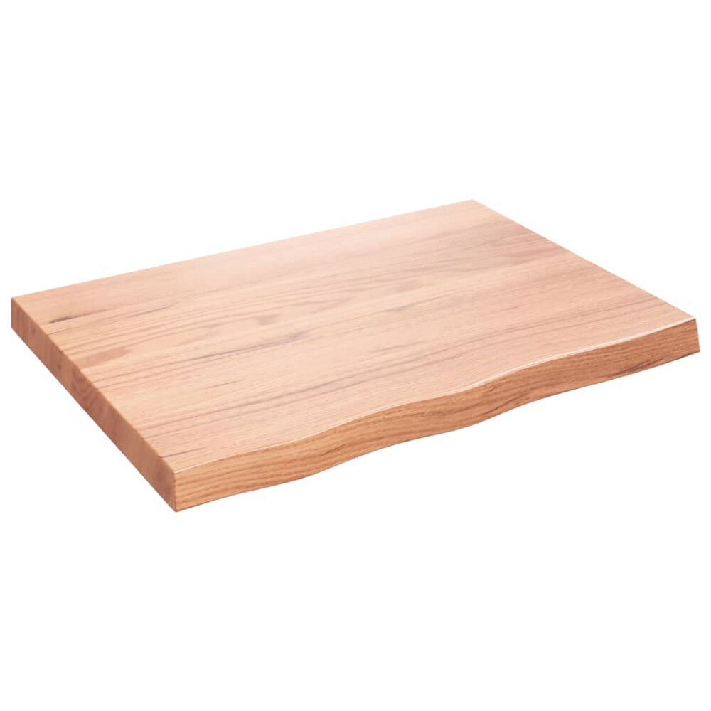 vidaXL Vägghylla ljusbrun 80x60x(2-6) cm behandlad massiv ek